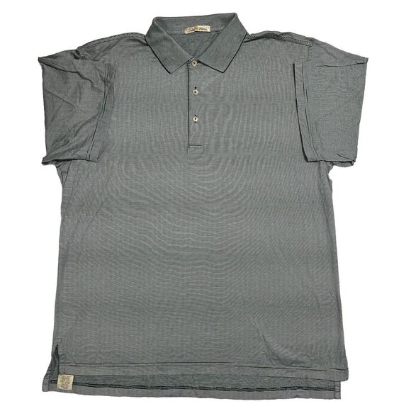 Peter Millar Polo Shirt Men XL Green Geometric Golf Double Mercerized Cotton - Picture 1 of 16